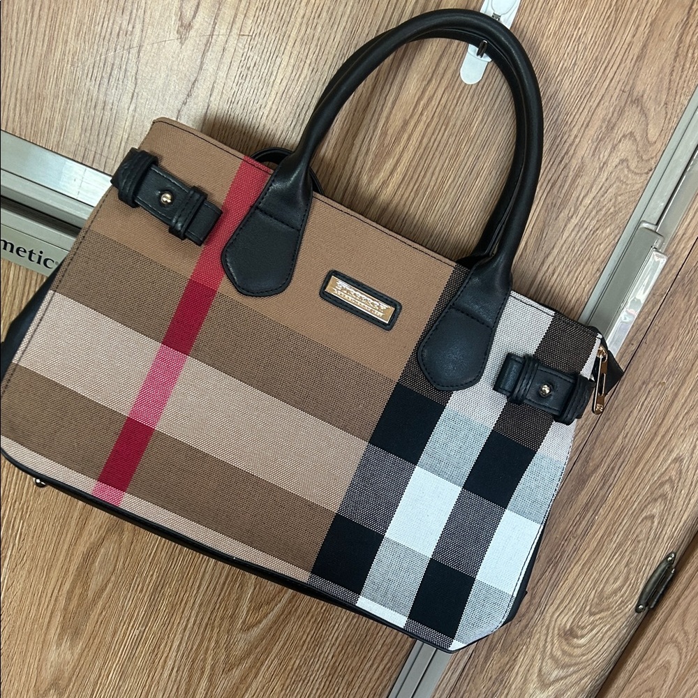Burberry Checkered Tote Bag